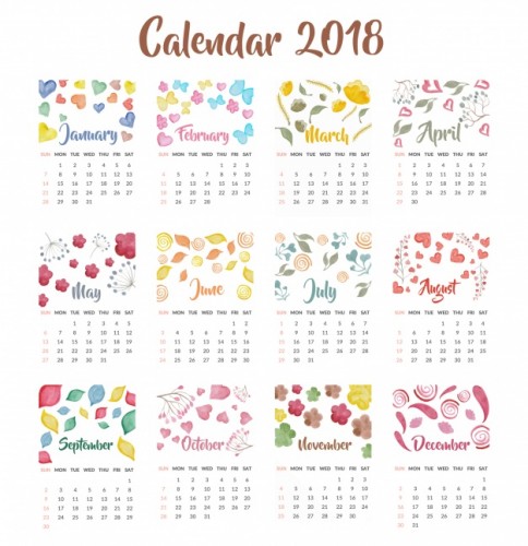 Календарь на 2018 г. на английском