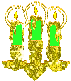 Три свечи зеленых