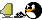 Пингвин работает на компьютере