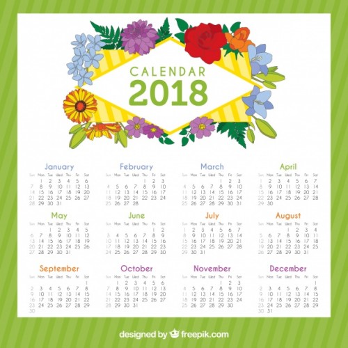 Календарь 2018 года с красивыми цветами