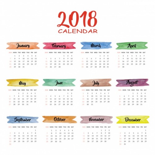 Календарь 2018. Месяцы на английском