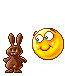 Пасха. Смайлик и шоколадный заяц